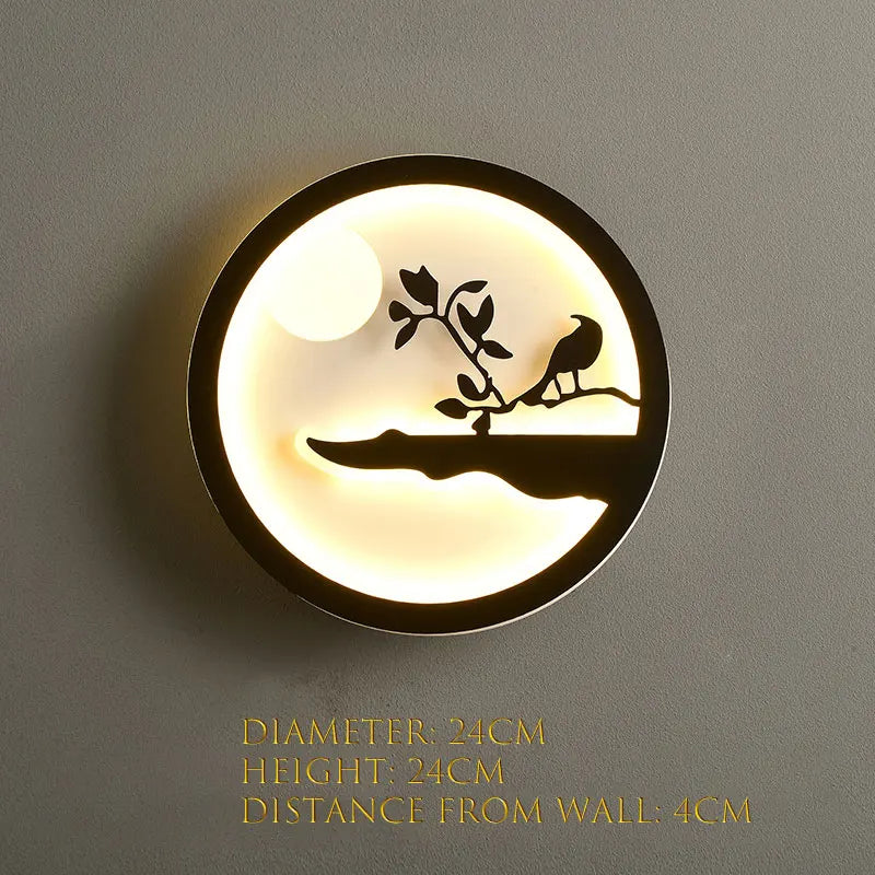 Modern minimalist creative Nordic bedside lamp lighting luxury background wall character LED living room corridor wall lamp