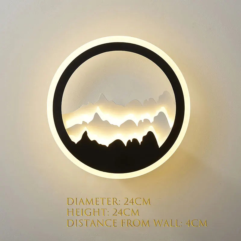 Modern minimalist creative Nordic bedside lamp lighting luxury background wall character LED living room corridor wall lamp