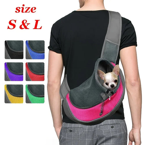 Breathable Mesh Pet Sling Carrier — Hands-Free
