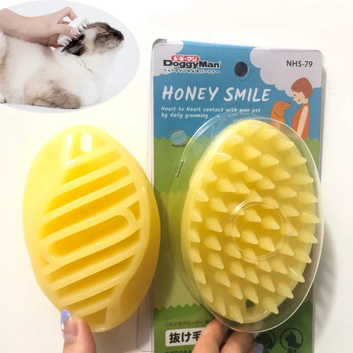 Silicone Pet Massage Brush — Gentle Hair Removal