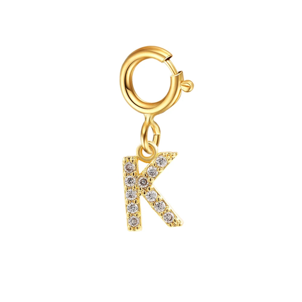 Personalized bracelet diy name initial letter pendant Gold Color Bracelet Stainless Steel Twist Cuban Chain Bracelet for Women