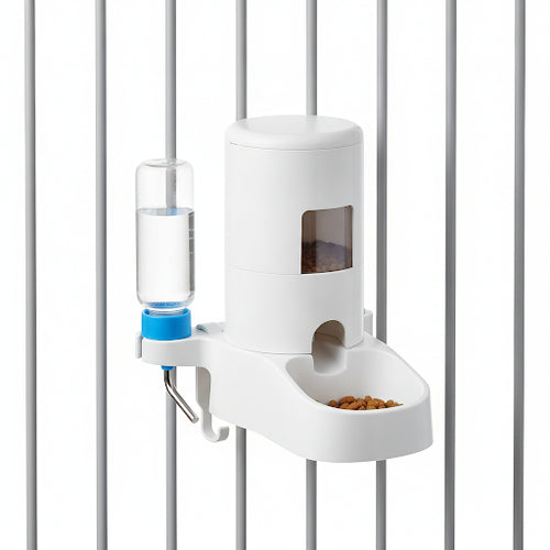 Automatic Hanging Pet Feeder Bowl with Water Bottle