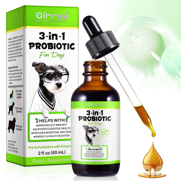 3-in-1 Probiotics Pre & Probiotics with Enzymes for All Dogs Maintain Gut Immunity Support Digestive Provide Beneficial Bacteria