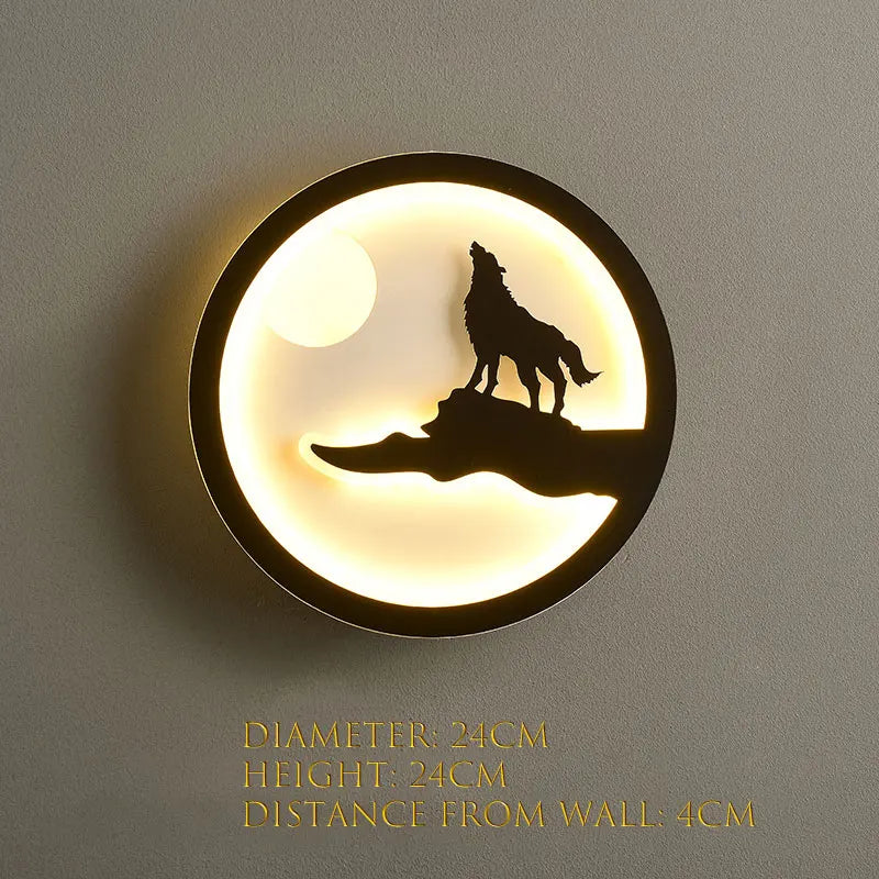 Modern minimalist creative Nordic bedside lamp lighting luxury background wall character LED living room corridor wall lamp