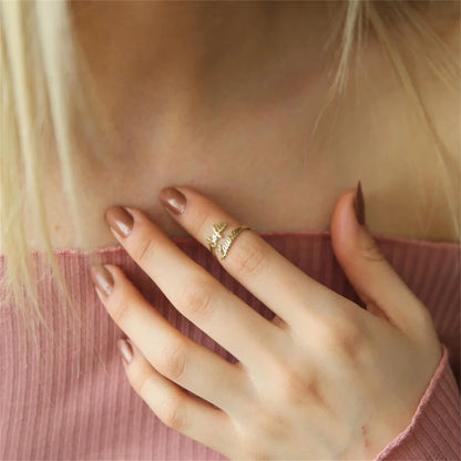 Tangula Personalized Custom 1-3 Names Ring Opening Adjustable Stainless Steel Women Mother  Daughter Couples Best Gift Jewelry