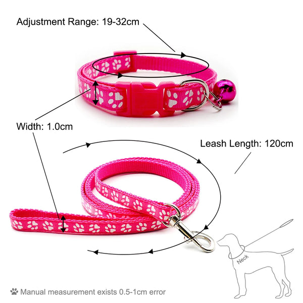 Adjustable Dog & Cat Leash Collar Set