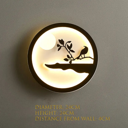 Modern minimalist creative Nordic bedside lamp lighting luxury background wall character LED living room corridor wall lamp