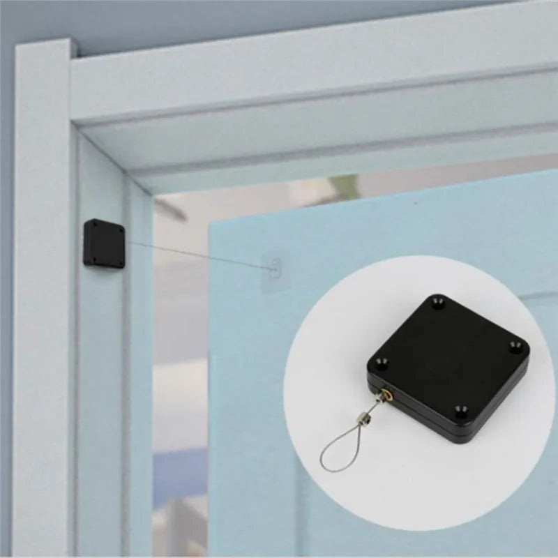 KK&FING Punch-free Automatic Door Closer 500g-1200g Wire Rope Retractable Automatic Recovery Coil Closing Device Door Hardware