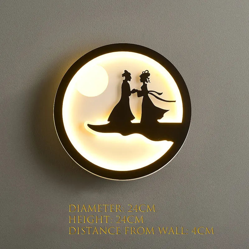 Modern minimalist creative Nordic bedside lamp lighting luxury background wall character LED living room corridor wall lamp