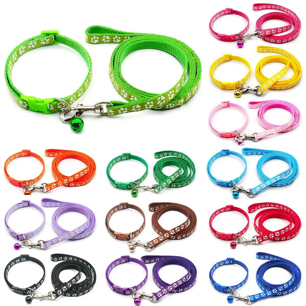 Adjustable Dog & Cat Leash Collar Set