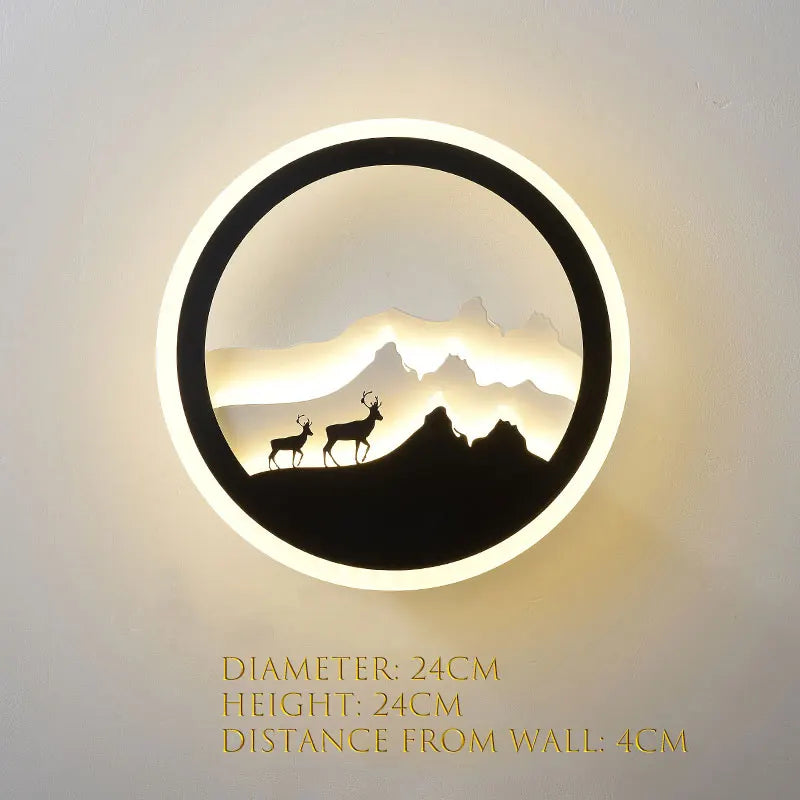 Modern minimalist creative Nordic bedside lamp lighting luxury background wall character LED living room corridor wall lamp