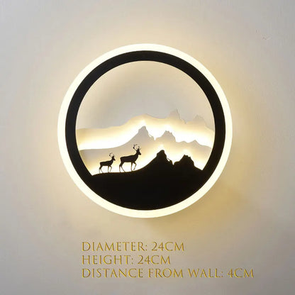 Modern minimalist creative Nordic bedside lamp lighting luxury background wall character LED living room corridor wall lamp