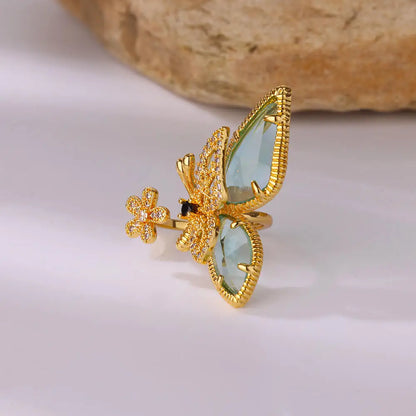 Ziron Butterfly Rings for Women Bling Elegant Stainless Steel Ring 2024 Trend New in Design Couple Jewelry y2k Accessories mujer