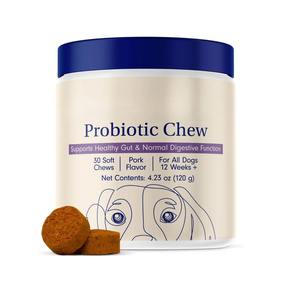 30 Count Probiotics for Dogs Pet Digestive Immune Supplement for All Dog Breeds Gastrointestinal Health Digestion Absorption