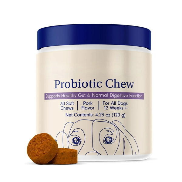 30 Count Probiotics for Dogs Pet Digestive Immune Supplement for All Dog Breeds Gastrointestinal Health Digestion Absorption