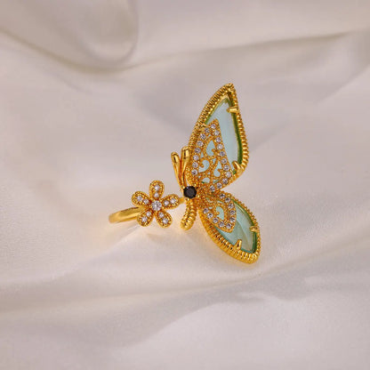 Ziron Butterfly Rings for Women Bling Elegant Stainless Steel Ring 2024 Trend New in Design Couple Jewelry y2k Accessories mujer