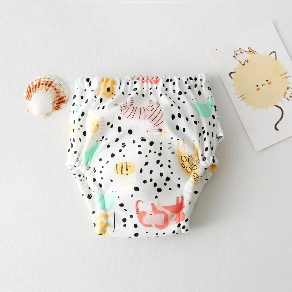 Cartoon Baby Diaper Infant Nappy Pocket Ecological Training Panties Reusable Cotton Baby Training Pants Newborn Cloth Diaper