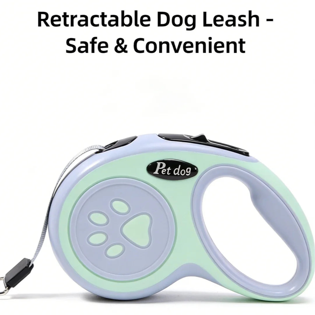 1pc 5 Meters Green Pet Retractable Adjustable Leash, Suitable For Walking Medium & Small Dogs,Dog Leash,Dog Stuff,Dog.