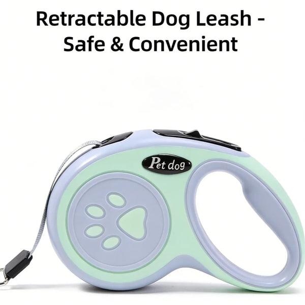 1pc 5 Meters Green Pet Retractable Adjustable Leash, Suitable For Walking Medium & Small Dogs,Dog Leash,Dog Stuff,Dog.