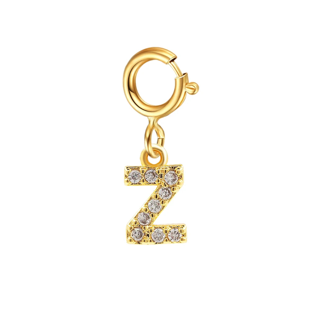 Personalized bracelet diy name initial letter pendant Gold Color Bracelet Stainless Steel Twist Cuban Chain Bracelet for Women