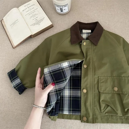 Fashion Baby Girl Boy Cargo Trench Jacket Infant Toddler Child Patchwork Coat Spring Autumn Child Dust Coat Baby Clothes 1-10Y