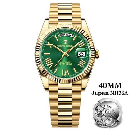 PAGANI DESIGN 2025 New Luxury Rose Gold DD40 Automatic Watch For Men NH36A Mechanical Wristwatch Men Stainless steel Waterproof