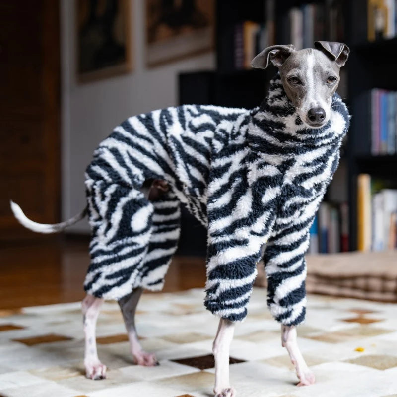 Autumn Winter Plush Pet Dog Clothes Whippet Italian Greyhound High Neck Warm Jumpsuit Dog Jacket Coat Sweater Pet Accessories