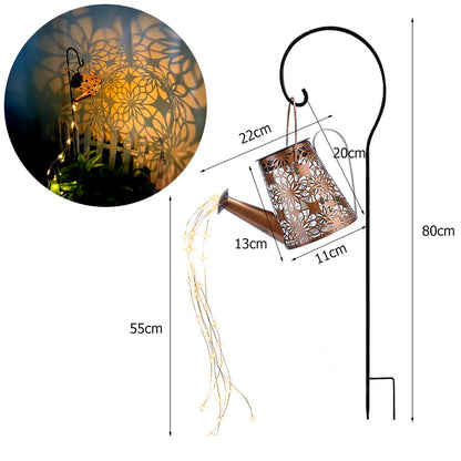 Solar Watering Can Light Butterfly Hanging Waterfall Lamp Waterproof Outdoor Garden Decoration Yard Porch Lawn Landscape Lamp