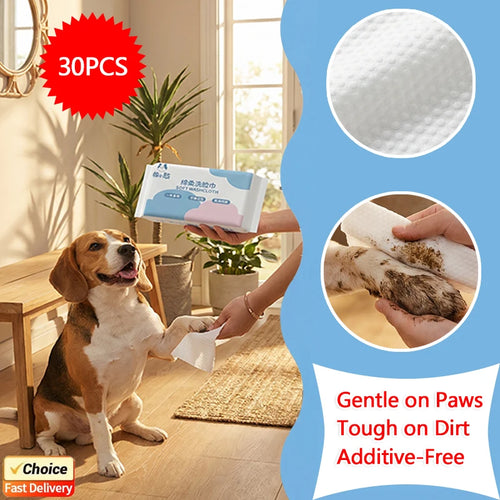 Pack of gentle alcohol-free pet grooming wipes for dogs and cats