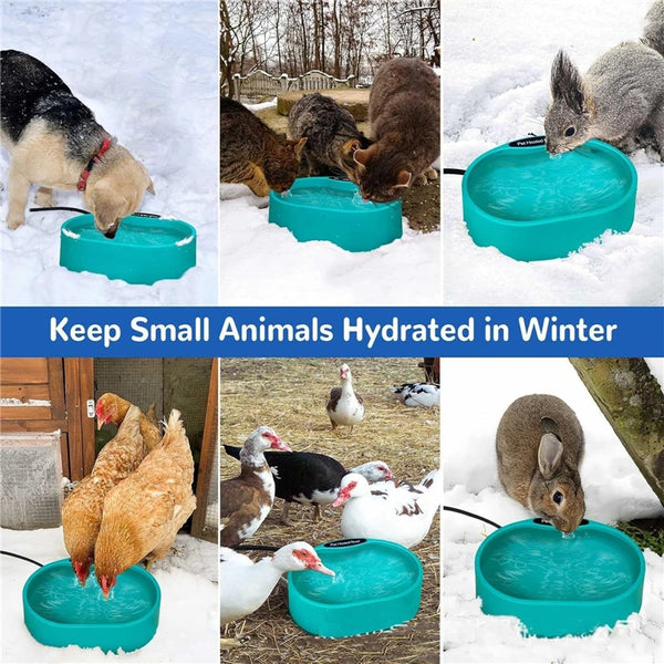 3.7L Large Automatic Heating Water Bowl Winter Outdoor Temperature-Conscious Automatic Water Drinking Bowl for Dogs Cats Animals