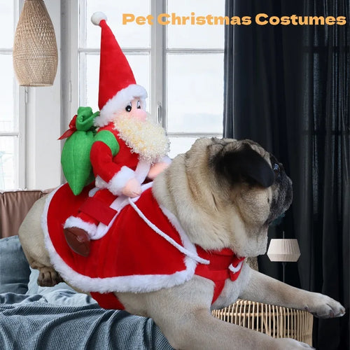 Holiday Reindeer & Santa Pet Costume — Festive Styling