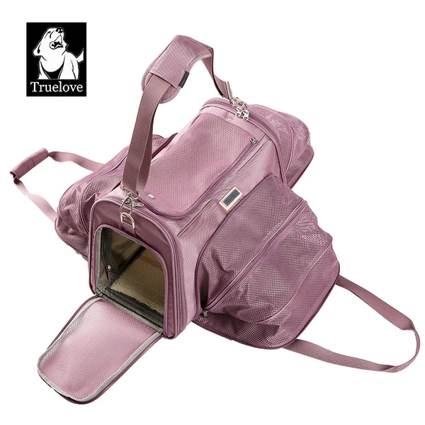 Truelove Nylon Oxford Large Space Comfortable Travel Foldable Hook Pet Carrier Bag Portable Puppy Cat Carrier Backpack TLX4971