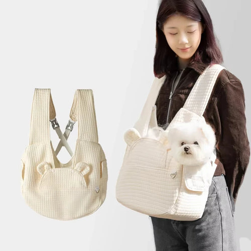 Large Capacity Portable Pet Carrier Backpack Comfortable Cotton Travel Bag with Secure Snap Closure For Small Dog And Cat