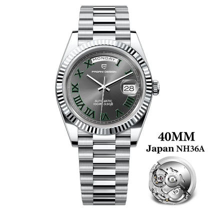 PAGANI DESIGN 2025 New Luxury Rose Gold DD40 Automatic Watch For Men NH36A Mechanical Wristwatch Men Stainless steel Waterproof
