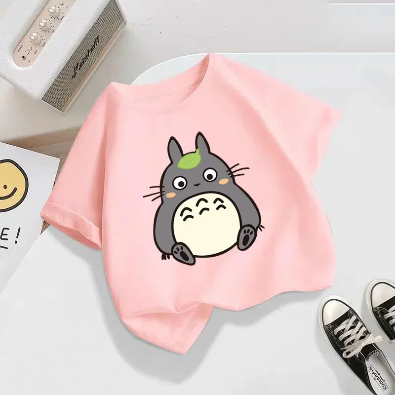 2024 Fashion Totoro Short Sleeve T-shirt Kids Clothing Girls Clothing Boys Baby Clothing Fall Sports Casual Kids Top