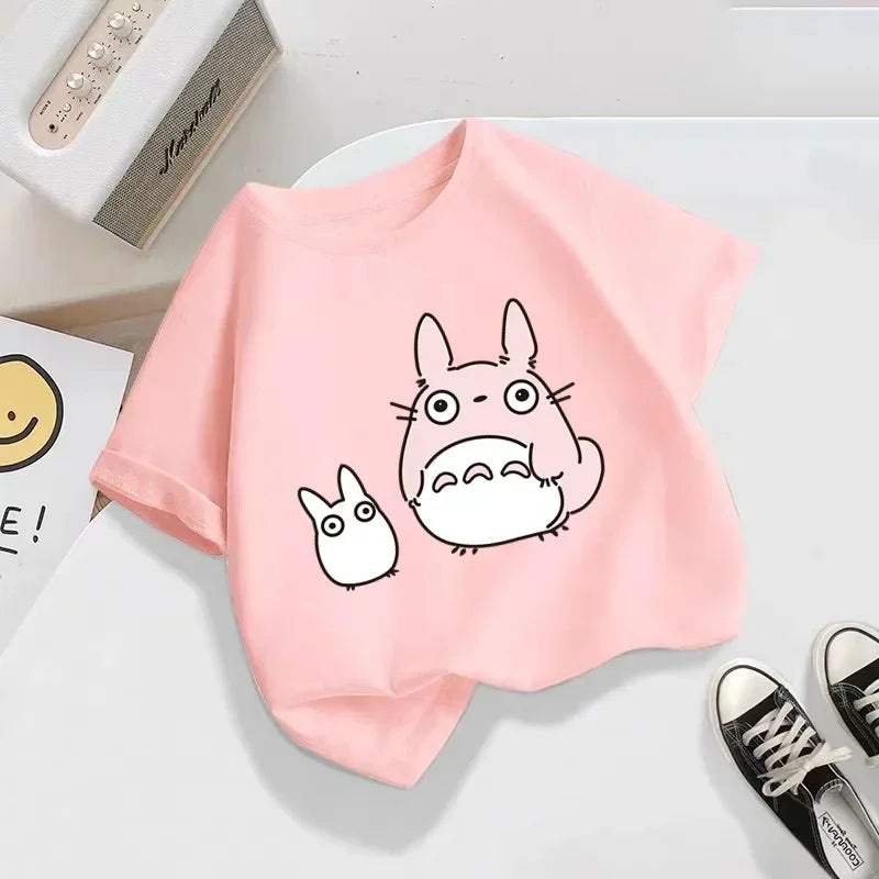 2024 Fashion Totoro Short Sleeve T-shirt Kids Clothing Girls Clothing Boys Baby Clothing Fall Sports Casual Kids Top