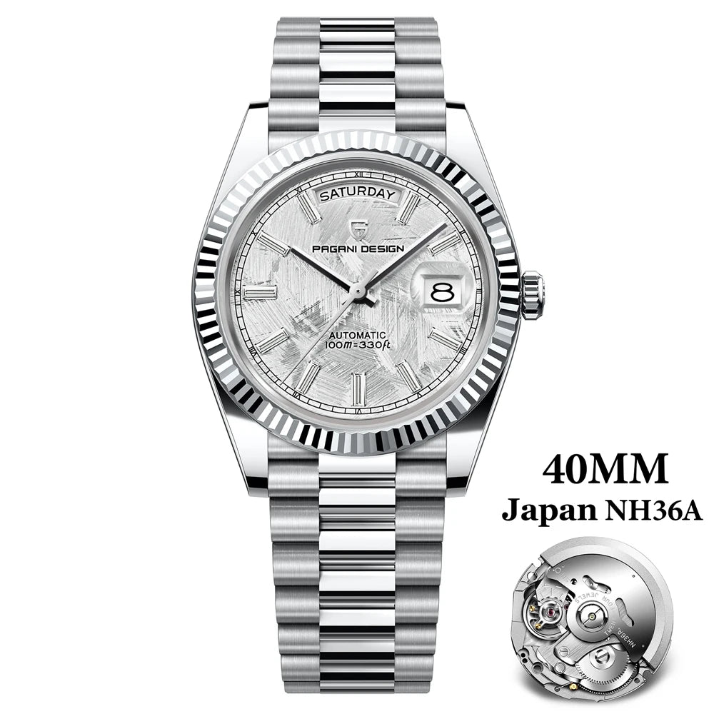 PAGANI DESIGN 2025 New Luxury Rose Gold DD40 Automatic Watch For Men NH36A Mechanical Wristwatch Men Stainless steel Waterproof
