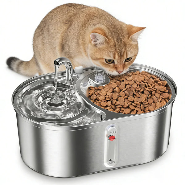 3.2L Automatic Pet Water Fountain Stainless Steel Silent Pet Water Dispenser Pump Water Level Windows Cat Dogs Drinking Bowl