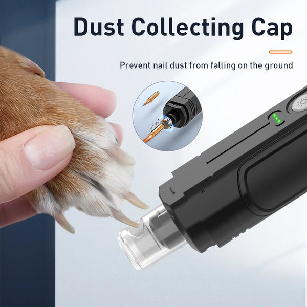 Electric Pet Nail Grinder — Rechargeable & LED-Lit