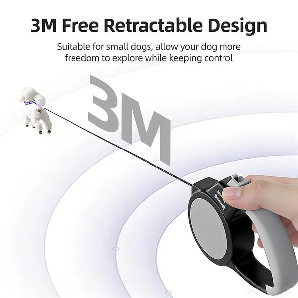 3m Dog cat Leash for Small Dogs Cat Automatic Retractable Durable Nylon Lead Puppy Outdoor Travel Walking Hiking Traction Rope