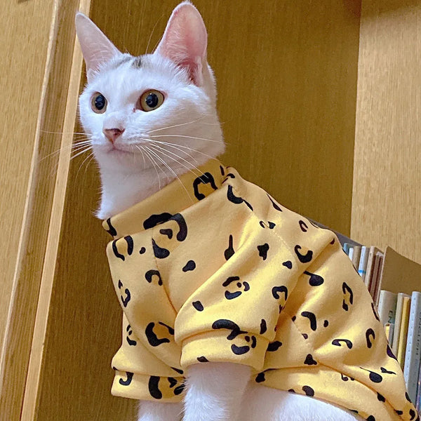 4 Pack Cartoon Pattern Pet Clothes Small Dogs Cat Cotton Shirt Soft Warm Puppy T-Shirts Cat Tee Breathable for Spring and Autumn