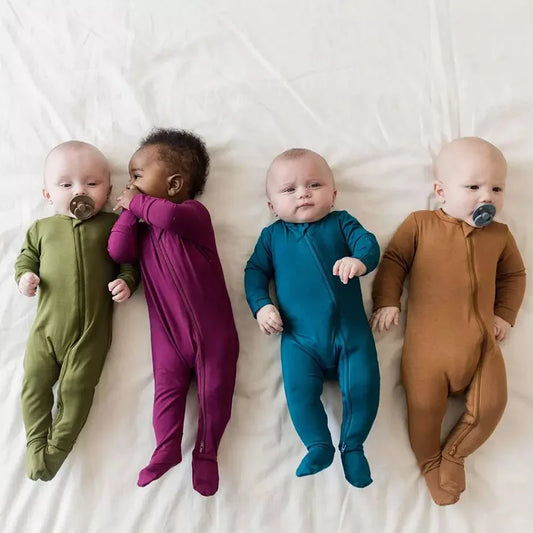 New Fashion Baby Rompers Bamboo Fiber Baby Boy Girl Clothes Long Sleeve Footed Newborn Baby Clothes Infant Bebe Jumpsuit Zipper