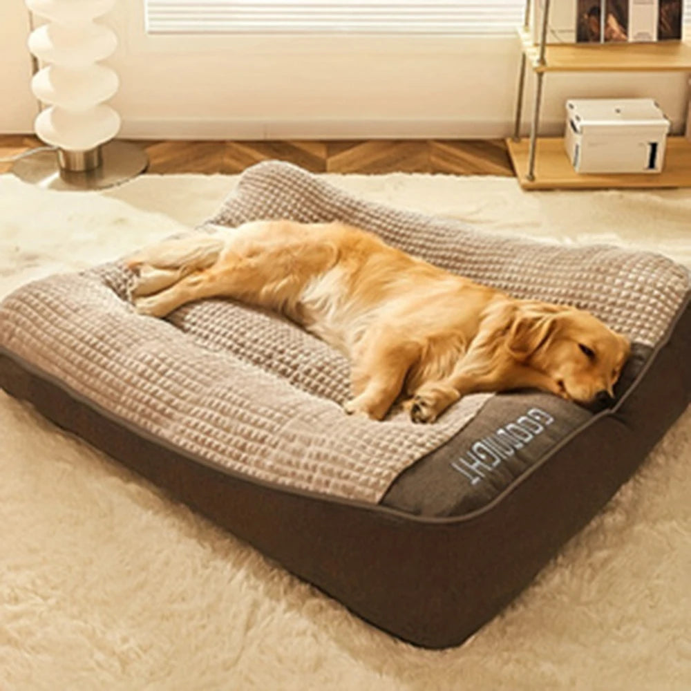 Large Dog Bed Sofa Style - Orthopedic Washable Pet Bed for Golden Retriever & Big Dogs, Warm All-Seasons Cushion Mat