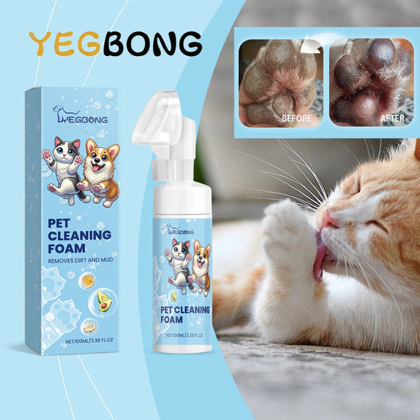 YEGBONG 100ml Pet Paw Foam Cleanser Glycerin Lauryl Avocado Gentle Deep Cleaning Dirt Pollutant Removal for Dogs Cats All Breeds