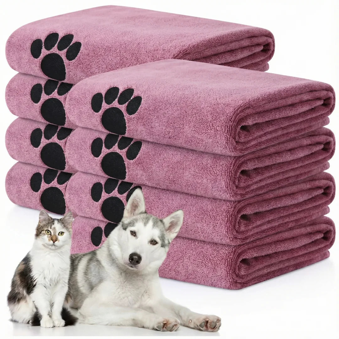 Pet Bath Towel Super Absorbent Microfiber Quick Dry Soft Washcloth for Dogs Cats Durable Non-Fading Easy to Clean