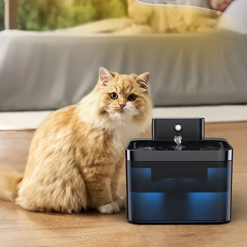 74oz/2.2L Wireless Automatic Cat Water Fountain Infrared Sensor Smart Pet Drinkier Fountain Pet Water Dispenser For Dog Cat