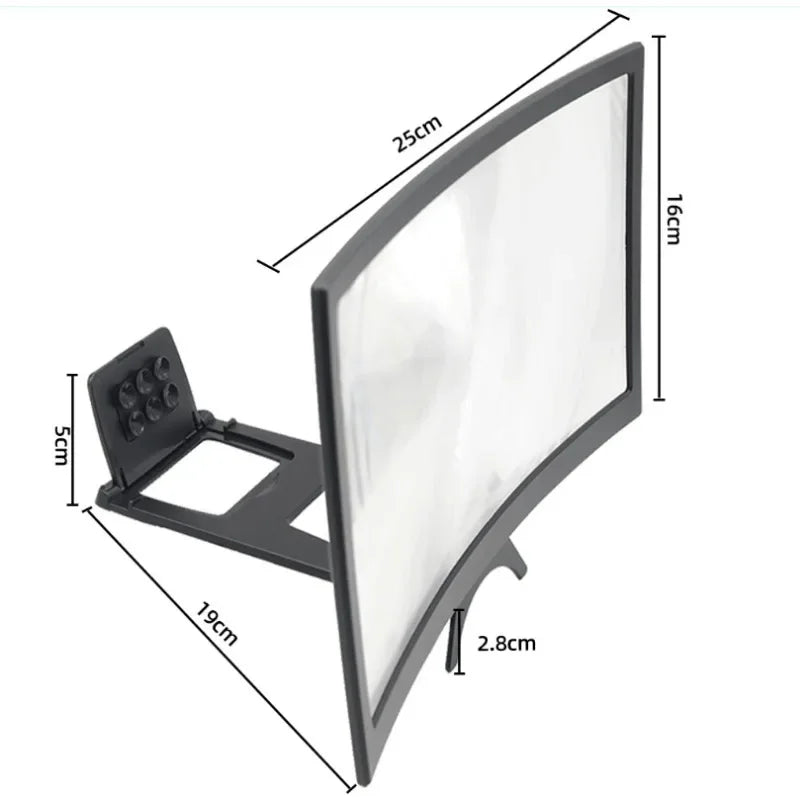 12 Inch 3D Mobile Phone HD Screen Magnifier Universal Portable Foldable Curved Enlarged Screen Magnifier Film for Smartphone