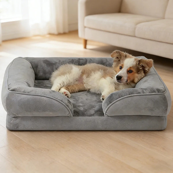 Medium Size Winter Waterproof Orthopedic Dog Bed Washable Pet Bed with Removable Cover Joint Pain Relief Sofa for Cats And Dogs