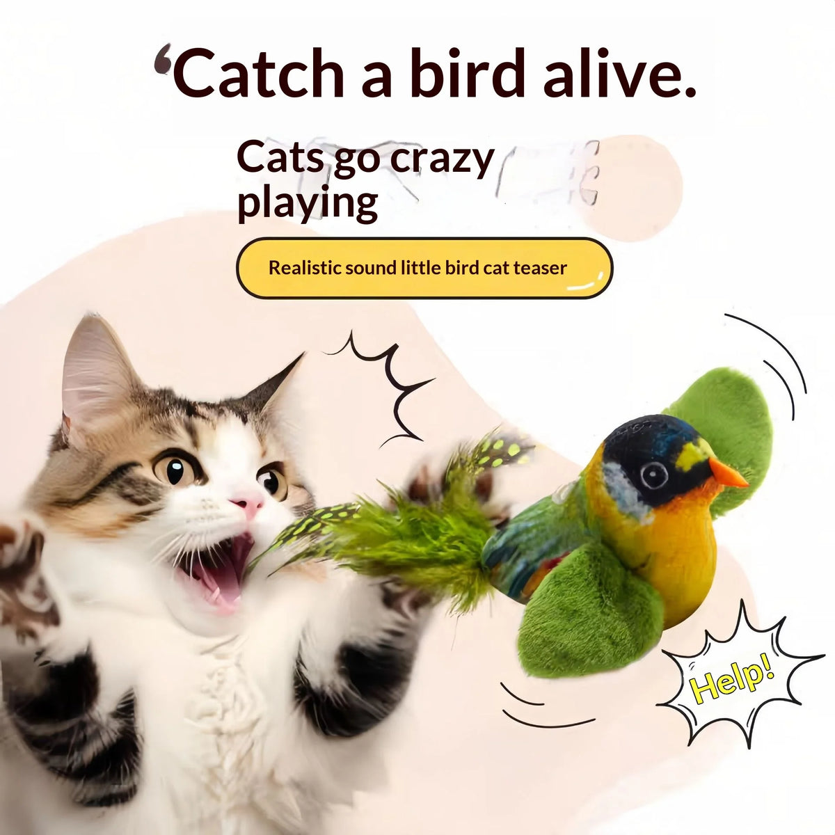 New Simulated Bird Cat Toy Interactive Toys Dog Sounding Birds Cat Chew Bite Touch Activated Toys Cat Supplies