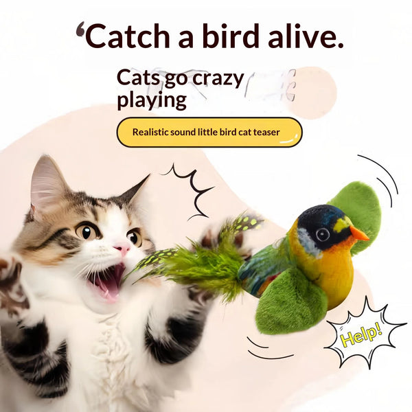 New Simulated Bird Cat Toy Interactive Toys Dog Sounding Birds Cat Chew Bite Touch Activated Toys Cat Supplies